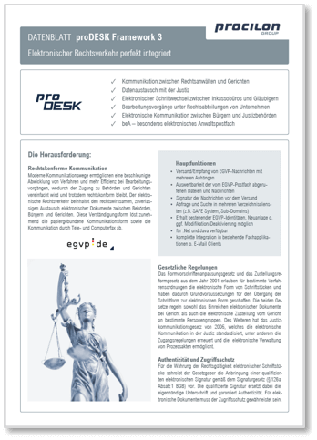 procilon Datenblatt proDESK Framework