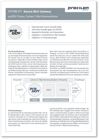 procilon Datenblatt proGOV E-Mail Verschlüsselung