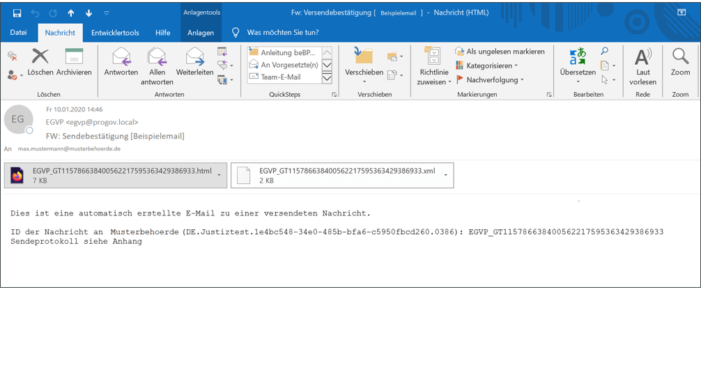procilon bebpo versand outlook bestätigung