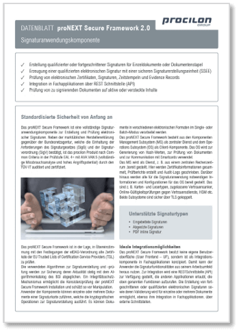 procilon Datenblatt proNEXT Security Manager