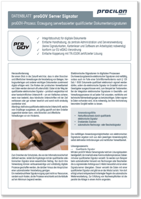 procilon Datenblatt proGOV Serversignatur
