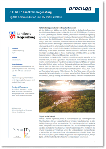procilon referenz landkreis regensburg digitale kommunikation im erv mittels beBPo