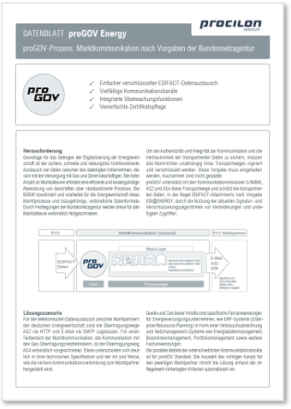 procilon Datenblatt Marktkommunikation bnetza mit proGOV Energy