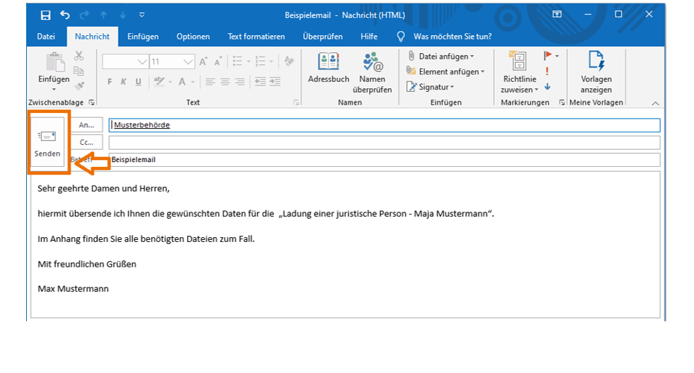 procilon bebpo versand outlook nachricht