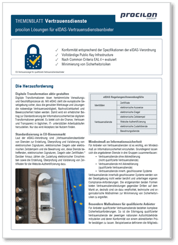 procilon Themenblatt Loesuingen eIDAS Vertrauensdiensteanbieter