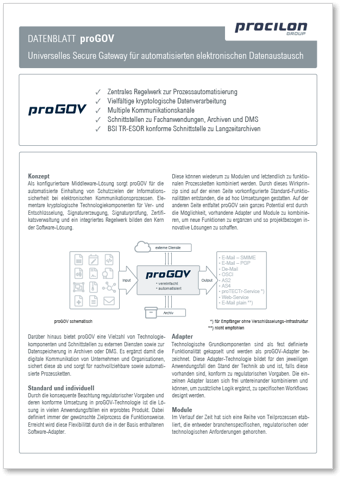 procilon Datenblatt proGOV