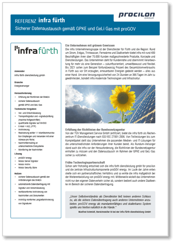 procilon Referenz infra fuerth GPKE GeLi Gas proGOV