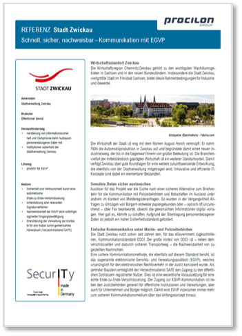 procilon Referenz Stadtverwaltung Zwickau EGVP